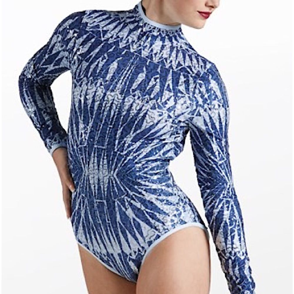 WEISSMAN Dance Costume leotard STARBURST PRINT SEQUIN LEOTARD PL11689 adult SA